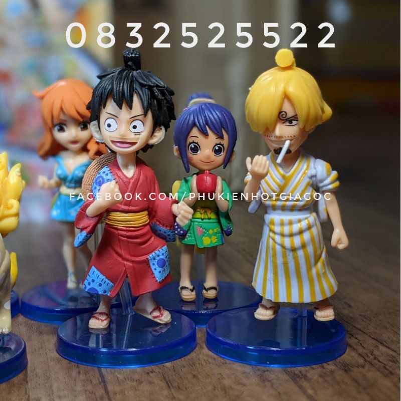 Bộ 10 mô hình nhân vật One piece Wano quốc Luffy , Zoro , Nami , Chopper , Usopp , Sanji , Tama , Kin emon