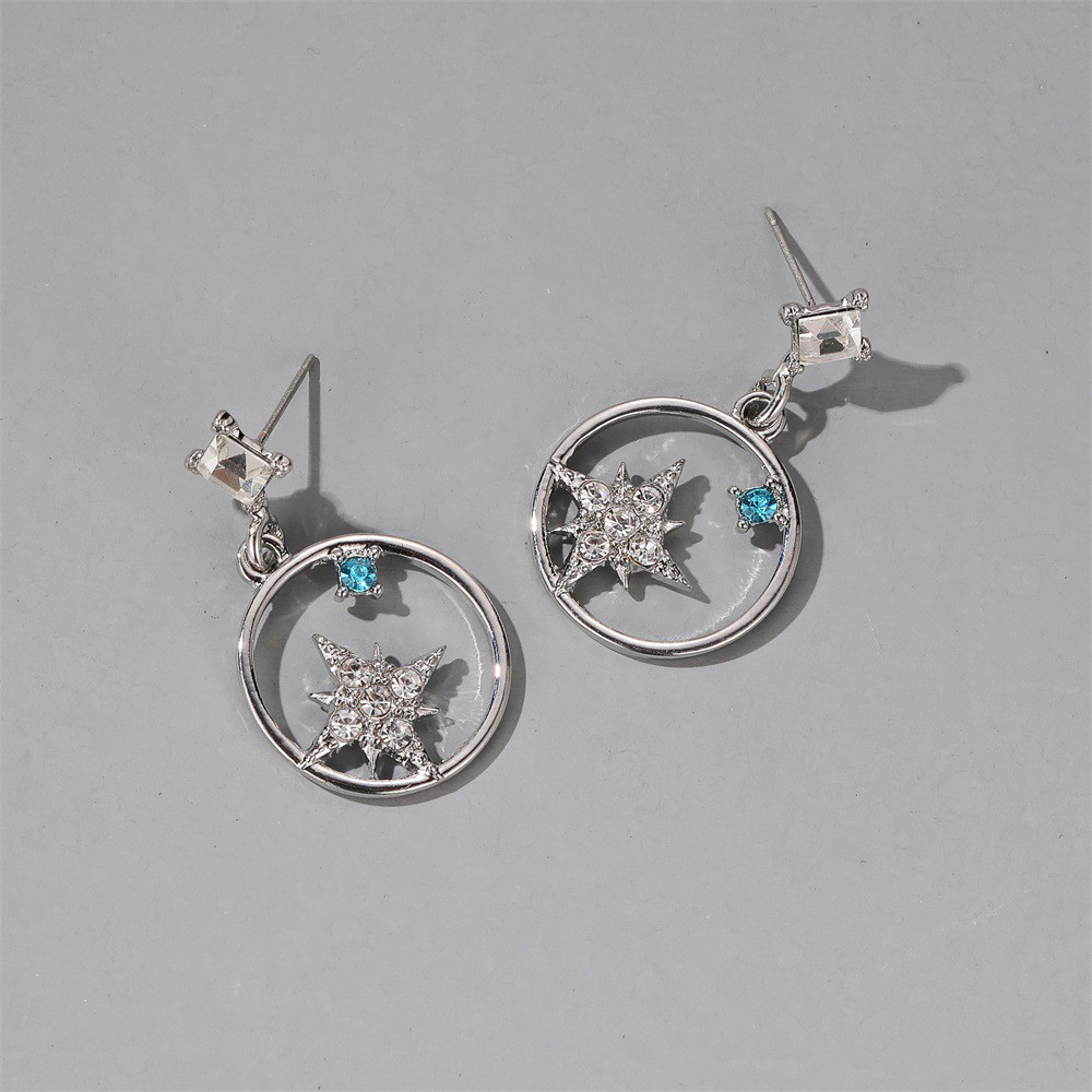 Đôi Bông Tai Hình Bát Giác Đính Đá Thời Trang Cho Nữ