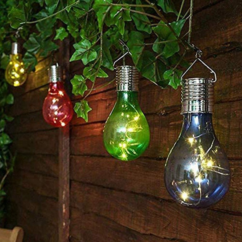 12 Pcs Outdoor Lights with 6 Solar Bulbs, Waterproof Transparent & Multicolor