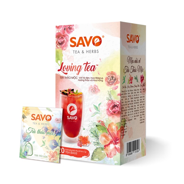 Trà Loving tea SAVO - Trà thảo mộc (trà đen, hoa hồng, hibiscus, hương thảo)