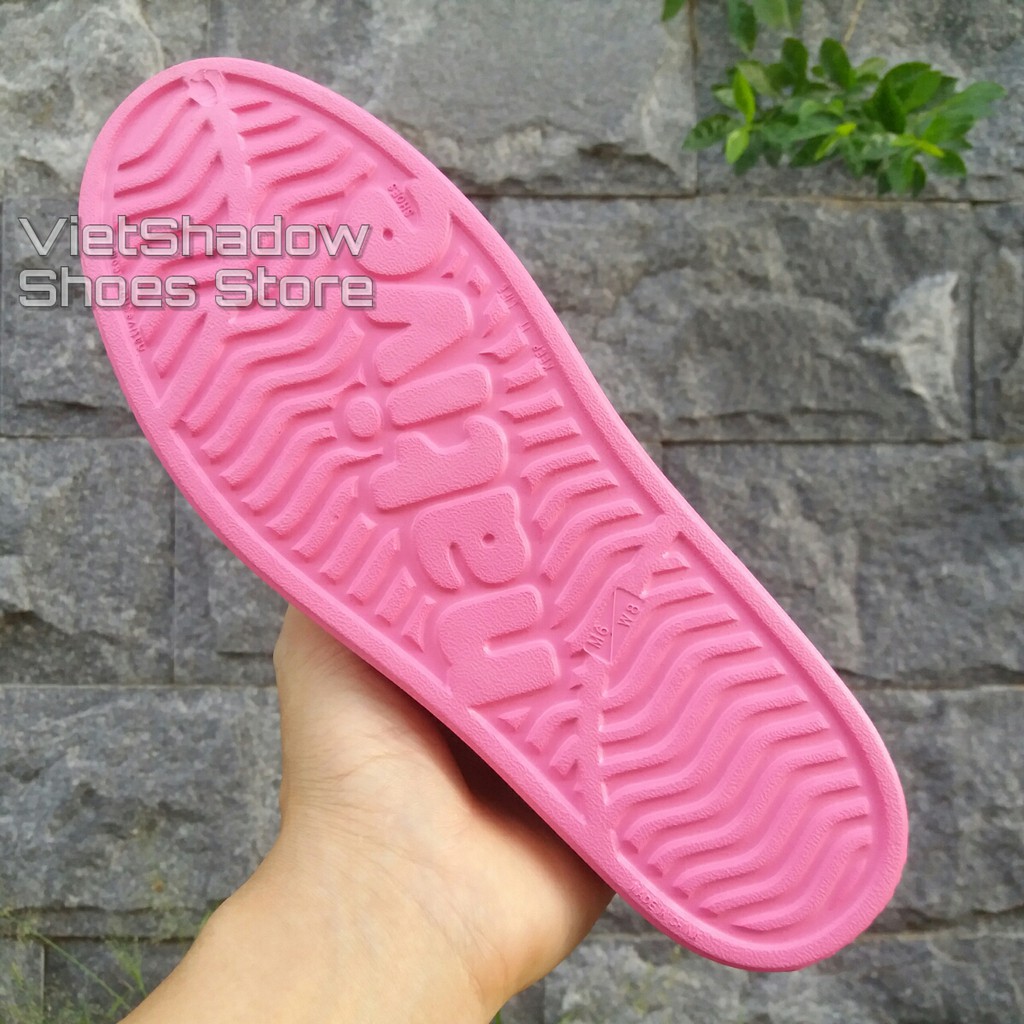 Giày nhựa siêu nhẹ nam nữ - Chất liệu nhựa xốp siêu nhẹ, không thấm nước - Màu hồng/trắng và hồng ful