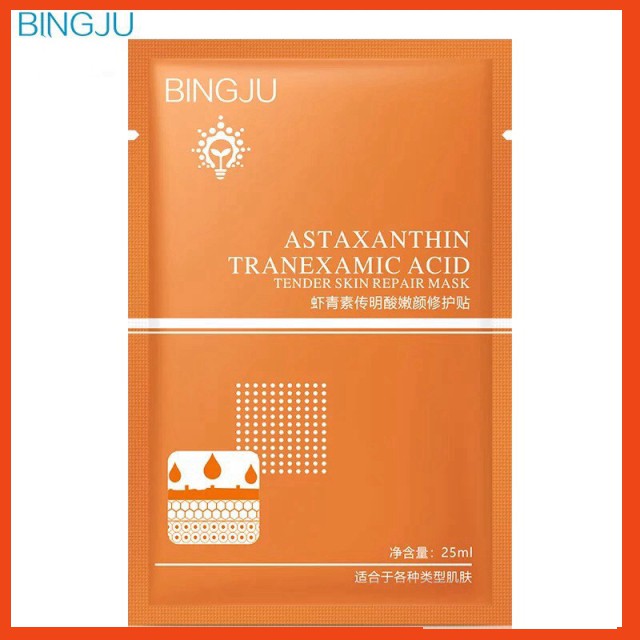 [SALE SHOCK] BINGJU – Mặt nạ chống lão hóa dưỡng ẩm Astaxanthin Tranexamic Acid Tender Skin Repair Mask BIJU07