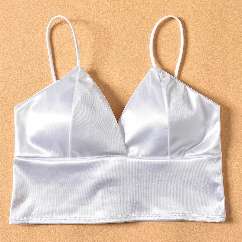 Áo Bra Satin Lụa Bóng 8 nấc cài, áo 2 dây co giãn sexy AB05