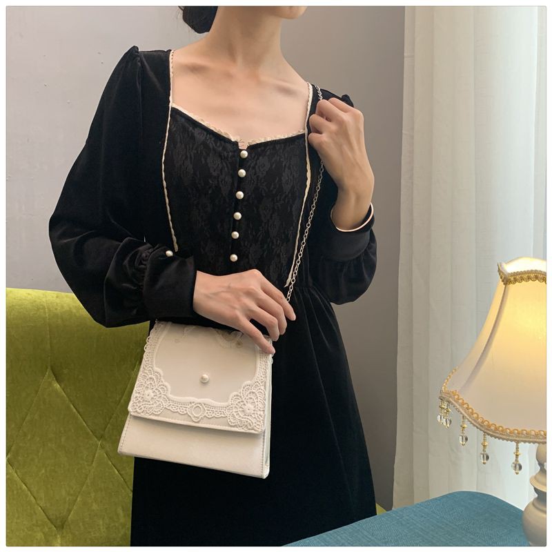 Túi xách tay đeo chéo phong cách vintage sang trọng kèm hình thật