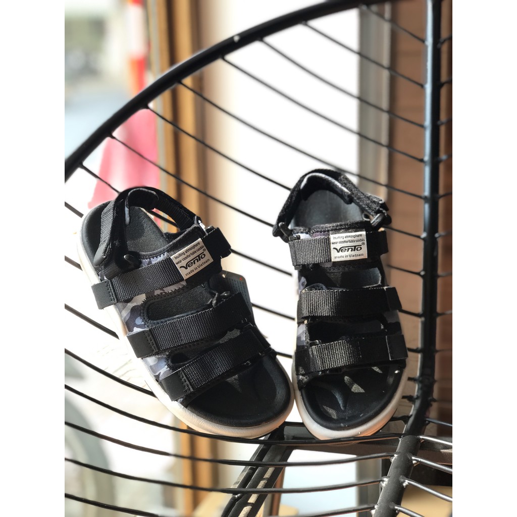 GIÀY SANDAL VENTO CHÍNH HÃNG 1001- ĐEN CAMO [ẢNH THẬT-Full size 35-44] [GIÀY SANDAL NAM NỮ]