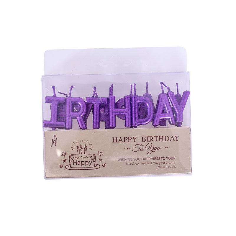 Vỉ nến chữ HAPPY BIRTHDAY các màu trang trí bánh sinh nhật, bánh kem, bánh gato - Pepper26 Shop