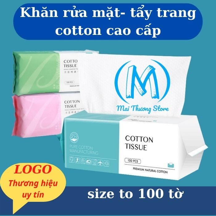 Khăn Khô Đa Năng COTTON TISSUE Khăn Từ Sợi Bông Tự Nhiên Dành Cho Da Nhạy Cảm, Trẻ Sơ Sinh, Có Thể Giặt Tái Sử Dụng
