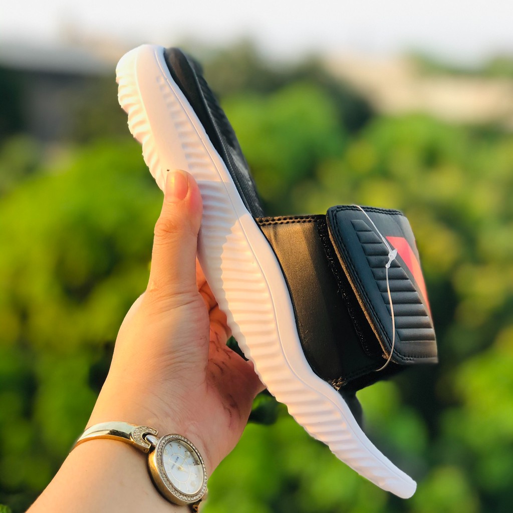 Dép Alphabounce adidas ♥️FREESHIP +hộp♥️ quai ngang nam màu đen 3 sọc đỏ chất xịn 1-1