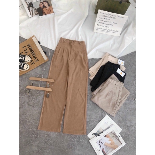 [3 SIZE 45-60KG TÙY CHIỀU CAO] QUẦN NHUNG LƯNG TÂY ỐNG SUÔNG HÀN QUỐC HOT TREND NỮ THỜI TRANG ĐI CHƠI, ĐI LÀM