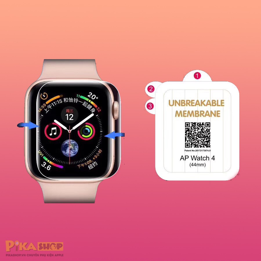 [TẶNG MIẾNG LAU] Miếng dán dẻo skin PPF tự phục hồi trầy xước cho Aw size 38 40 42 44mm tặng kèm miếng lau màn