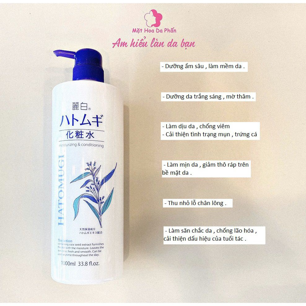 Lotion dưỡng trắng da tinh chất ý dĩ kumano reihaku hatomugi 500ml
