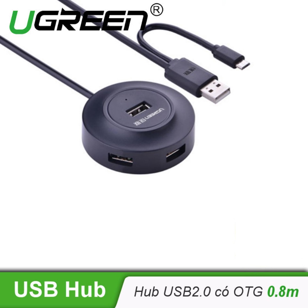 Bộ Chia USB 2.0 4 Cổng Tích Hợp OTG Ugreen 20278