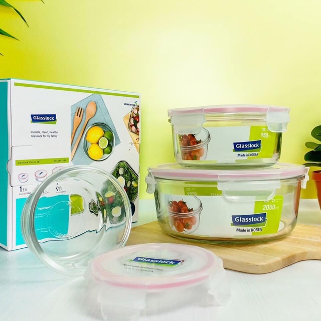 Set 3 hộp thuỷ tinh tròn