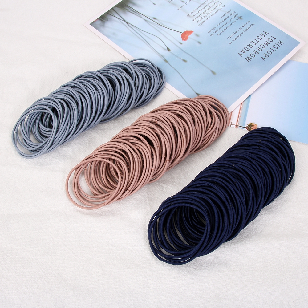 Set 100 Dây Cột Tóc Co Giãn Đáng Yêu Cho Nữ