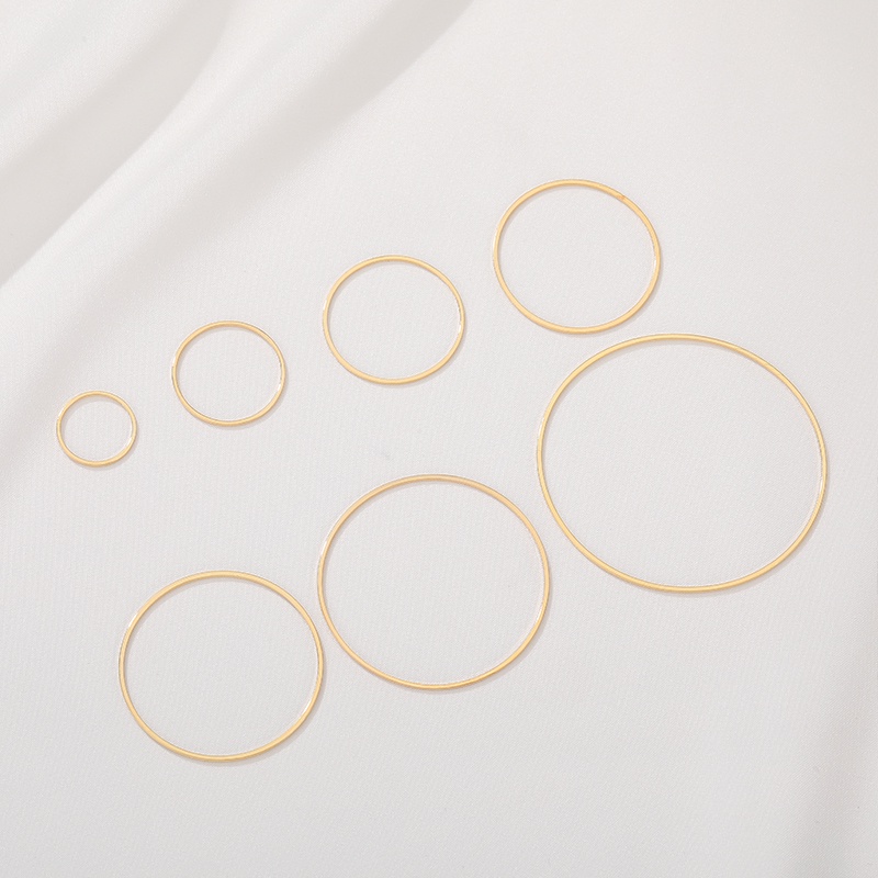 Bộ 14 Nhẫn Tròn Màu Vàng Đồng Chuyên Dụng Cho Làm Trang Sức Thủ Công