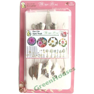 Bộ 10 kim làm rau câu 3D inox nhãn hiệu Ngọc Huệ BỘ SỐ 19 - HÀNG CHÍNH HÃNG + tặng kèm 1 kim nhụy trong mỗi bộ