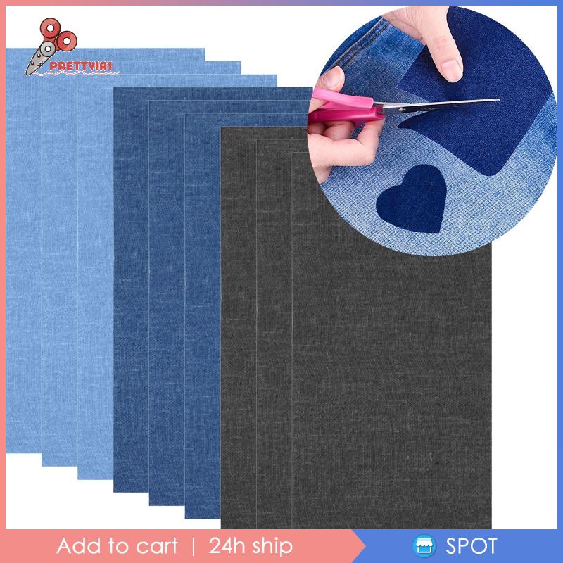 1 Miếng Dán Sửa Chữa Vải Denim Chống Nước Tự Dính Hình Chữ Nhật DIY