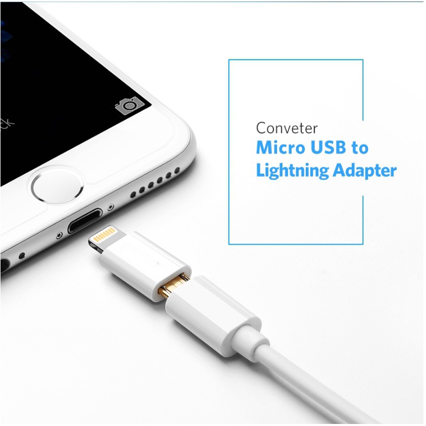 Cổng chuyển đổi từ Micro USB sang lightning cho iPhone iPad Airpods