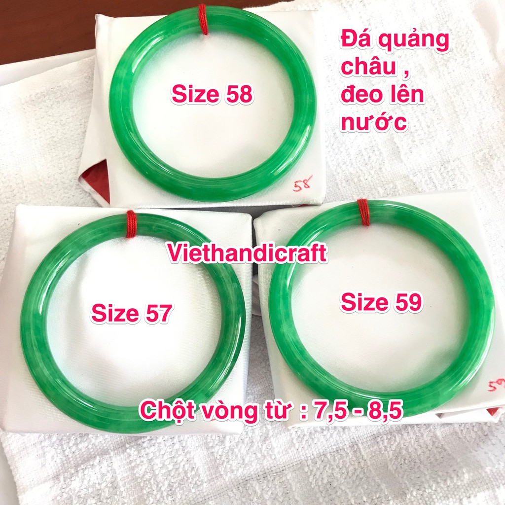 Vòng tay cẩm thạch thiên nhiên, có lên nước (lẻ size) - Viet Handicraft