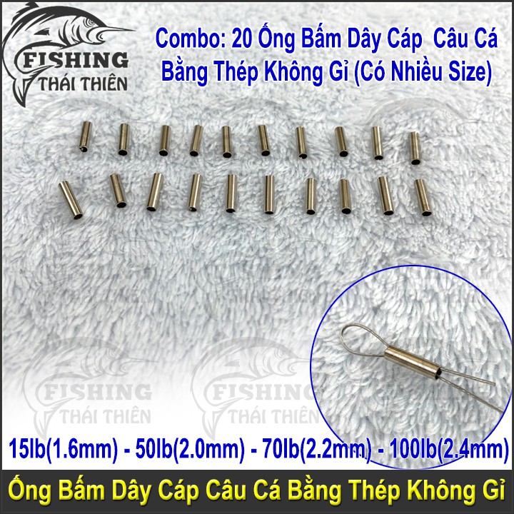 Combo 20 Đầu Ống Bấm Dây Cáp Câu Cá Pioner Bằng Thép Không Gỉ Chuyên Dùng Bấm Đầu Dây Cáp Làm Thẻo Câu Cá