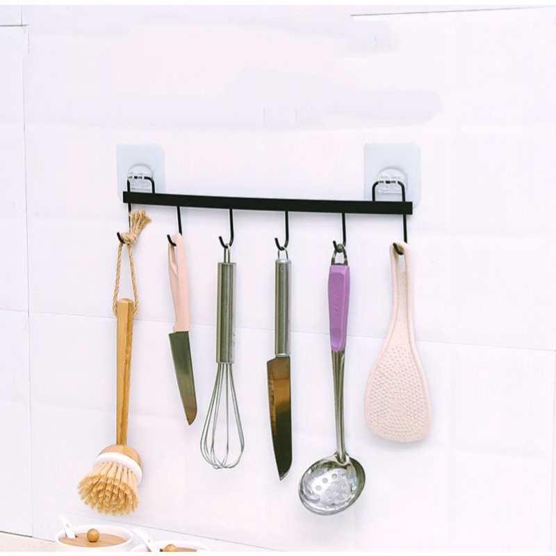 GIÁ SẮT 6 MÓC DÁN TƯỜNG TIỆN DỤNG