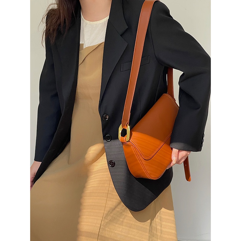 Túi Đeo Chéo Hình Vuông Cỡ Lớn Mềm Mại Màu Nâu Dễ Phối Đồ Thời Trang Cho Nữ