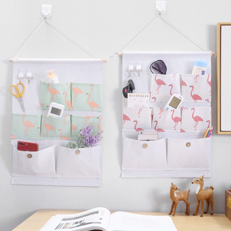 Túi treo tường bằng vải 7 ngăn tiện dụng siêu xinh - UniLabel