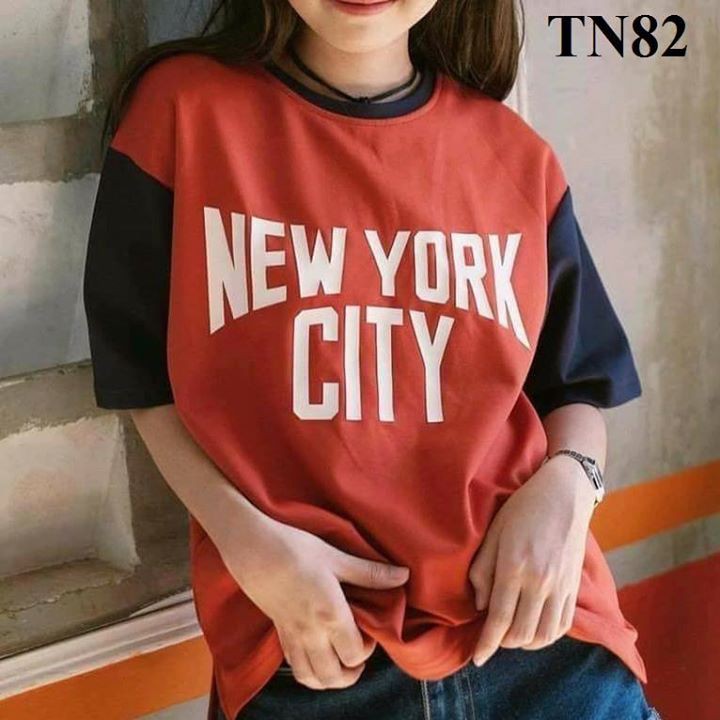 Áo thun tay lỡ NewYork đỏ