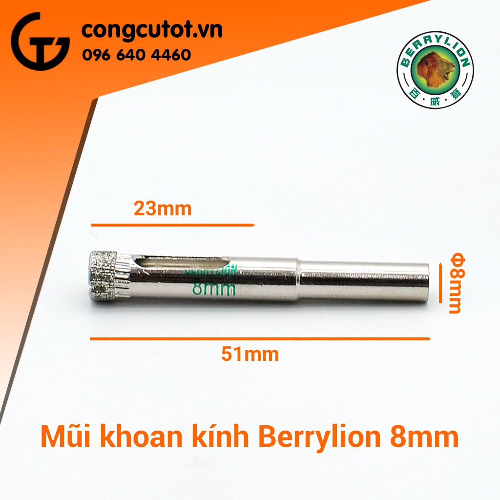 Mũi khoan kính đầu lõi kim cương mạ điện Berrylion