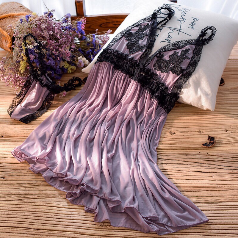 Đầm ngủ sexy hoa lưới (Ảnh thật)