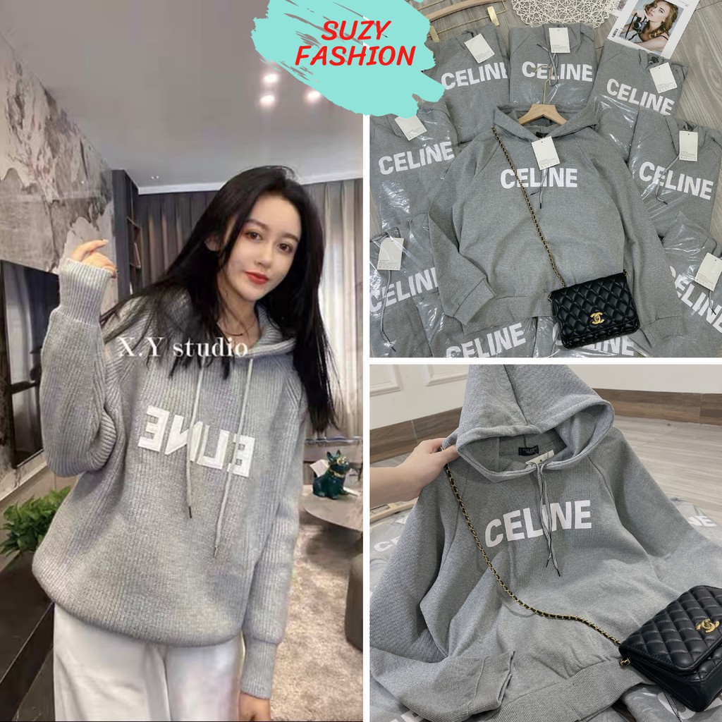 Áo Len Thụng Mũ CILINE Chất Len Dày Dặn Hàng Chuẩn Bán Tại Shop "có ảnh thật + video"
