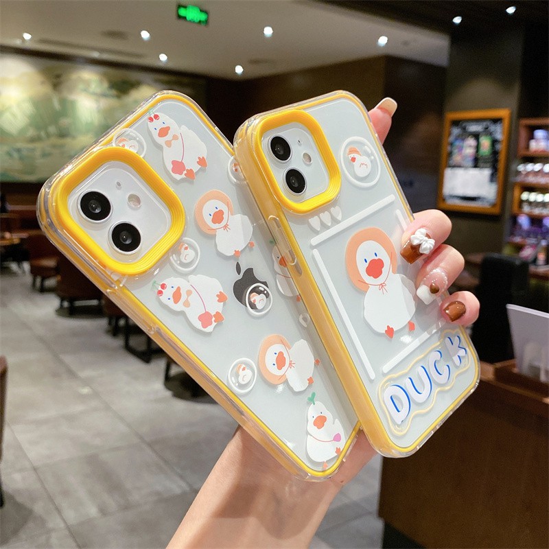 Ốp điện thoại silicone họa tiết vịt thích hợp cho IPHONE 12 12PRO 12PROMAX 11PRO 11PROMAX 7 8 7PLUS 8PLUS X XS XR XSMAX