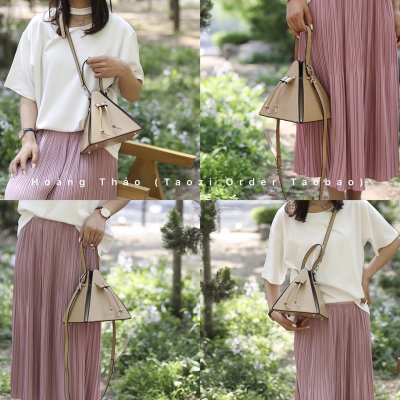 Túi xách bánh ú tam giác đeo chéo quai xách đủ màu hot 2022