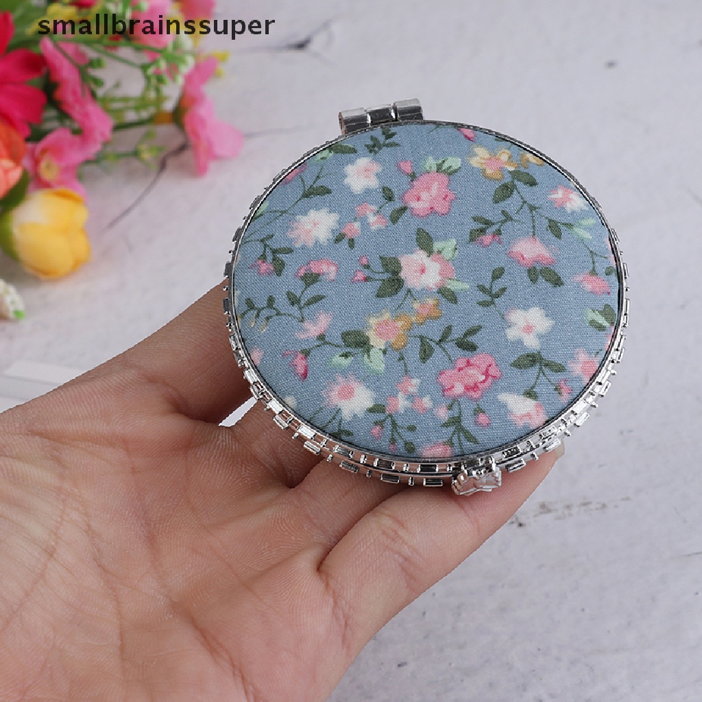 1 Gương Trang Điểm Mini Bỏ Túi Gấp Được Hai Mặt In Họa Tiết Hoa Vintage SBS