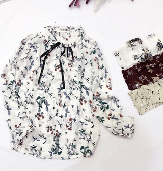 👚SƠ MI VOAN LỤA - CỔ THẮT NƠ