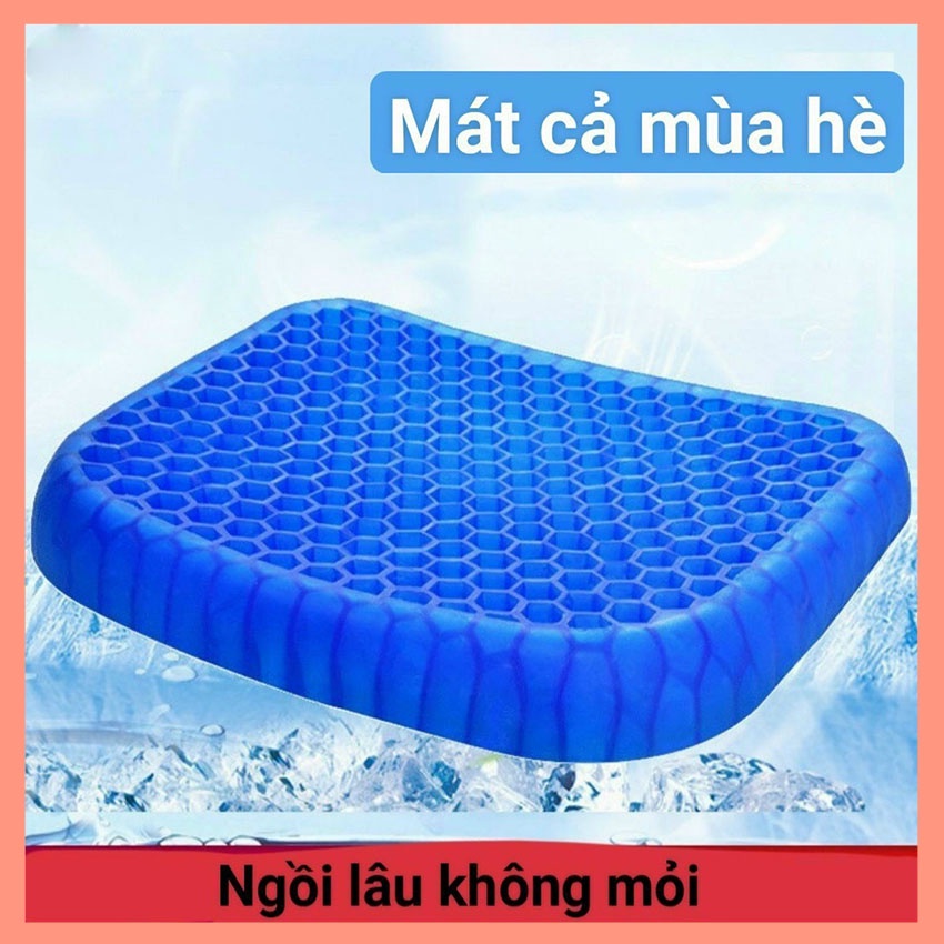 Đệm ngồi 3D cao cấp, nệm lót ghế gel tổ ong thoáng khí, bảo vệ cột sống dành cho người hay ngồi làm việc