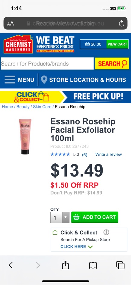 Sữa rửa mặt Essano Rosehip Gentle Facial Organic Cosmetic 100ml