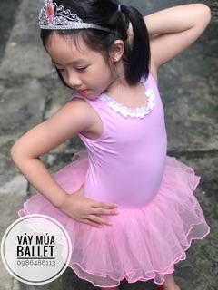 Váy múa ballet viền ren cổ (có sỉ từ 5c)