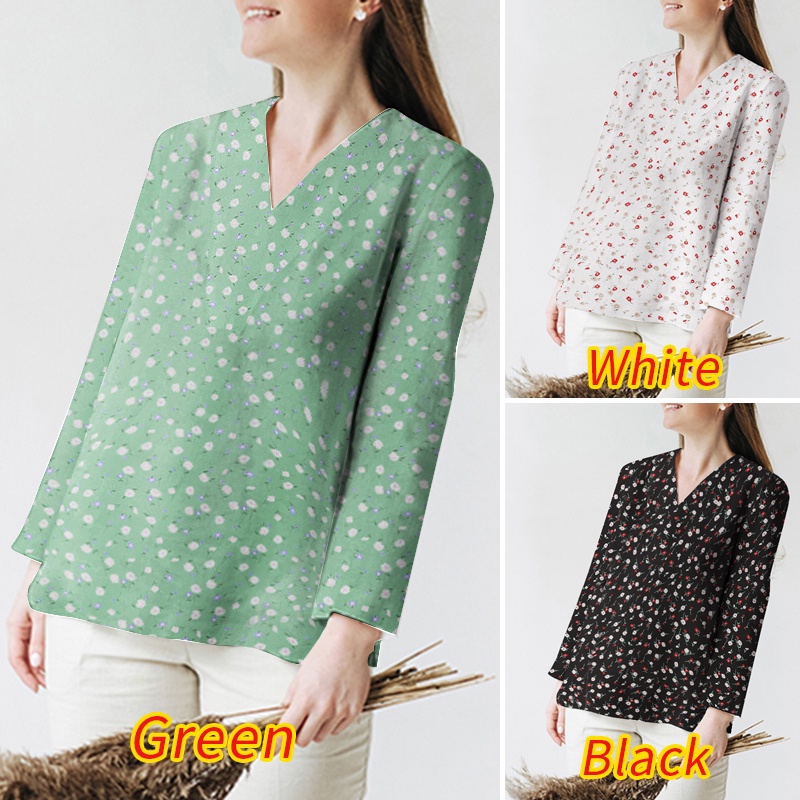 Zanzea Áo Nữ Tay Dài Cổ Chữ V Họa Tiết Vintage Thời Trang