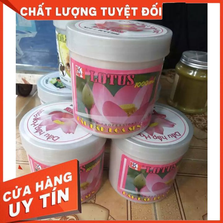 hấp dầu dầu xả tóc  hoa sen 1000ml  dành cho salon và ở nhà xả mềm mại bóng mượt