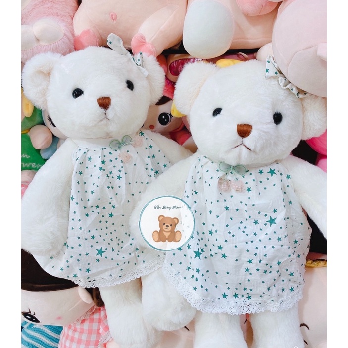 Gấu Bông Teddy Váy Yếm Sao Dễ Thương Cho Bé - Gấu Bông Mina