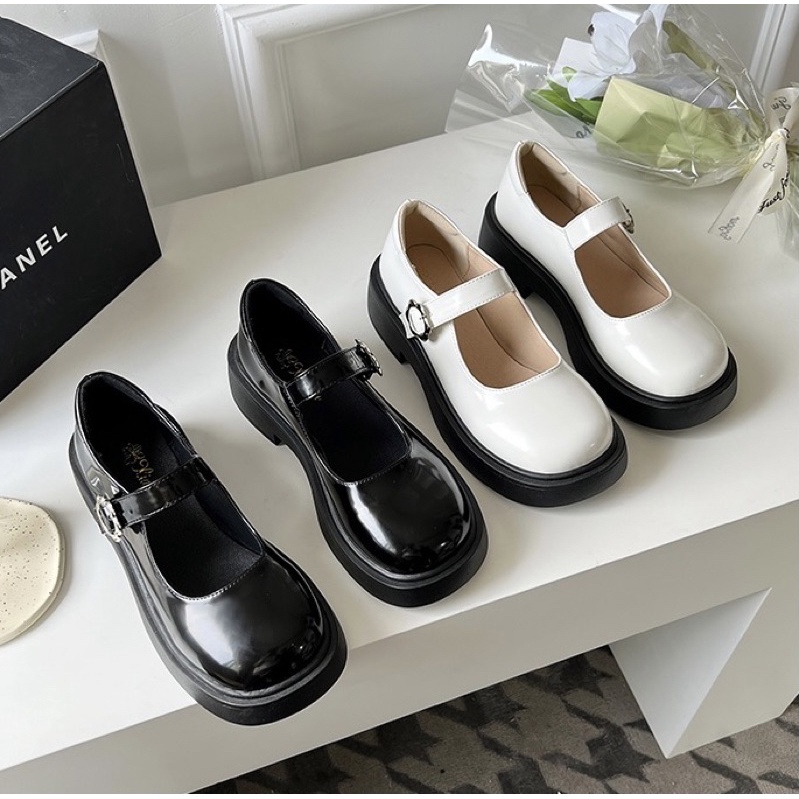 Giày búp bê có quai khoen bông hoa Mary jane dễ thương vintage Yannie Lolita