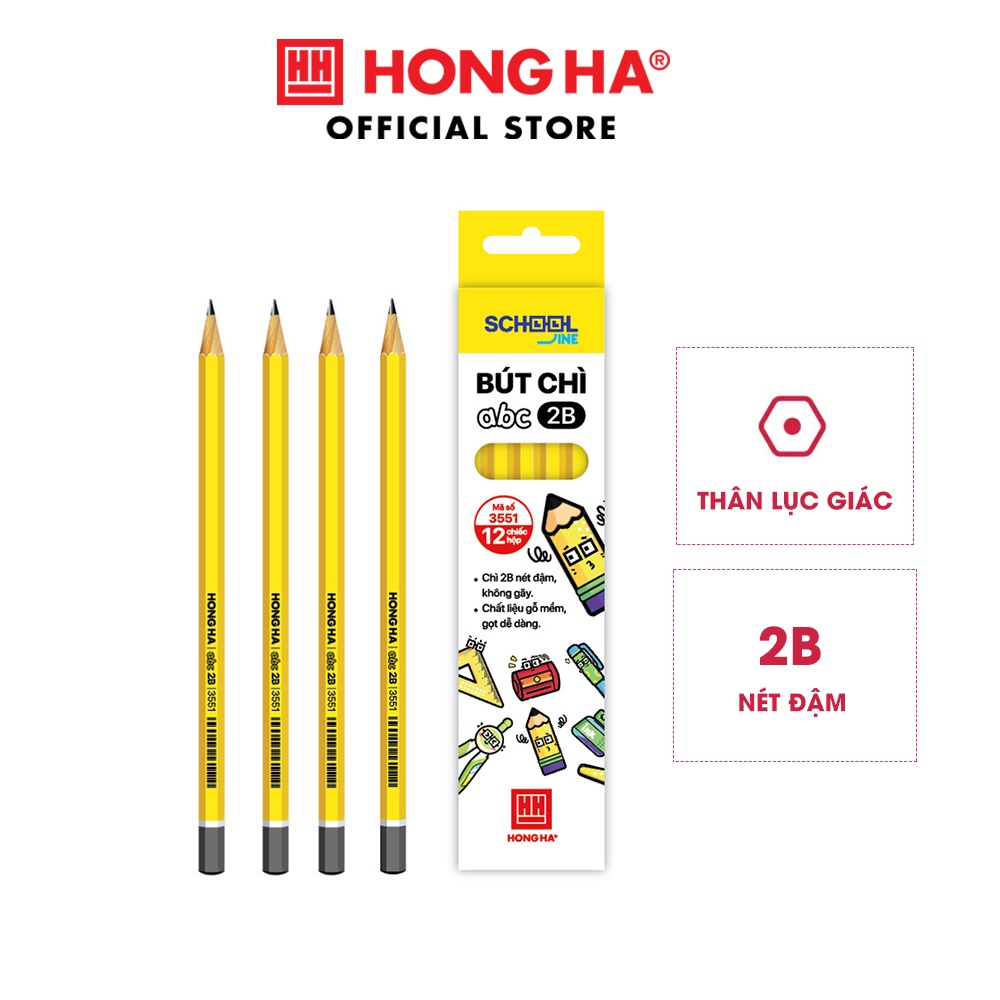 Bút chì gỗ 2B Hồng Hà - 3551