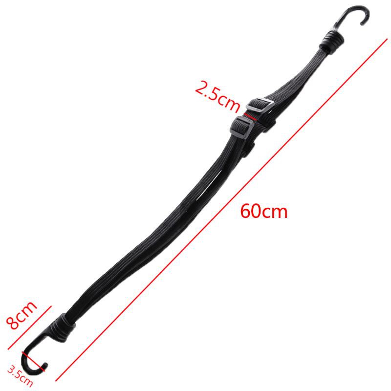 Dây co giãn thiết kế 2 móc có thể thu gọn dùng cố định mũ bảo hiểm / hành lý trên xe máy tiện dụng