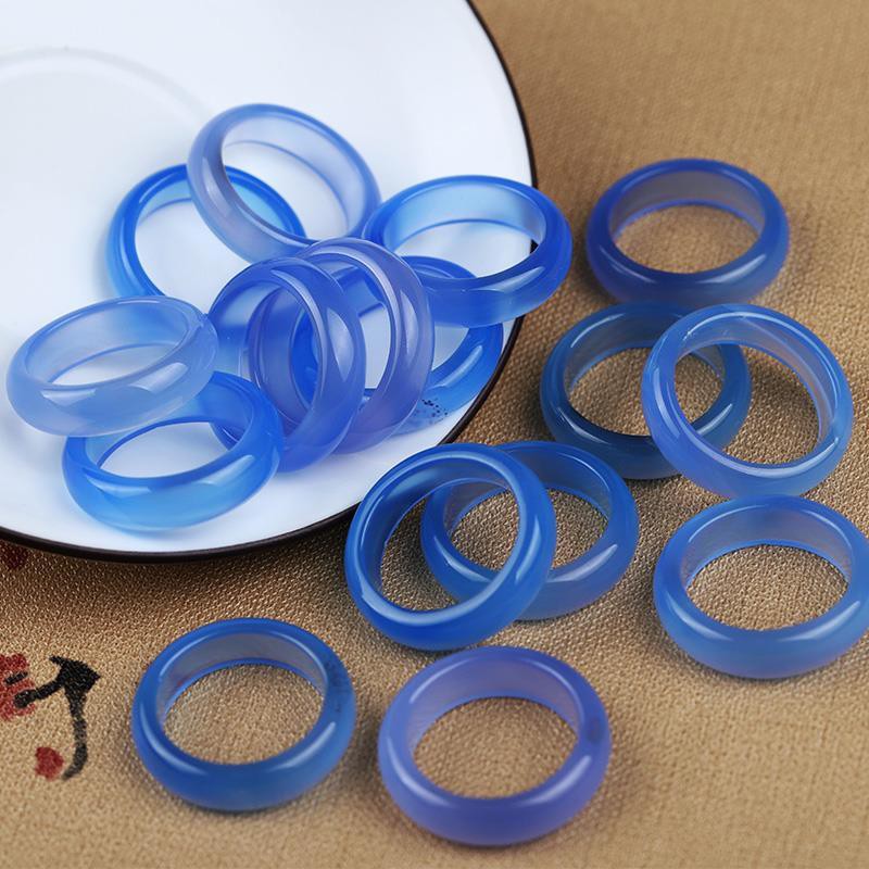 Nhẫn Đá Mã Não Xanh Tự Nhiên Độc Đáo Thời Trang Cho Cặp Đôi