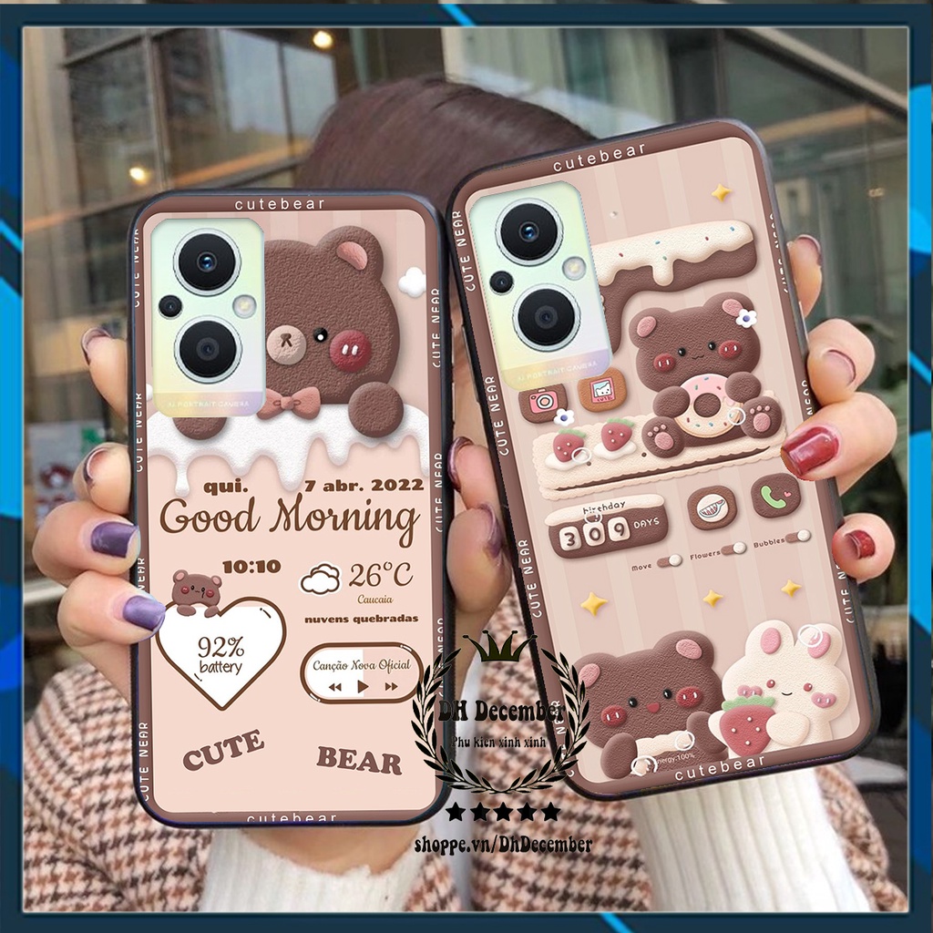 Ốp lưng Oppo RENO 7Z 5G in hình 3D GẤU HỒNG-GẤU BE3R -XINH XẺO CỰC ĐẸP