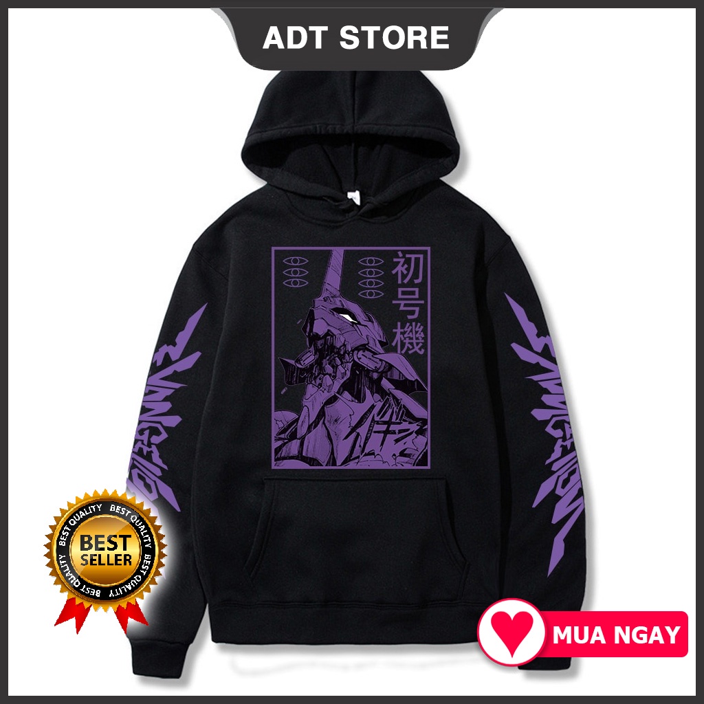 💥 Sale 50% 🎁 Áo hoodie in hình anime Neon Genesis Evangelion phong cách đường phố cá tính độc đẹp siêu HOT