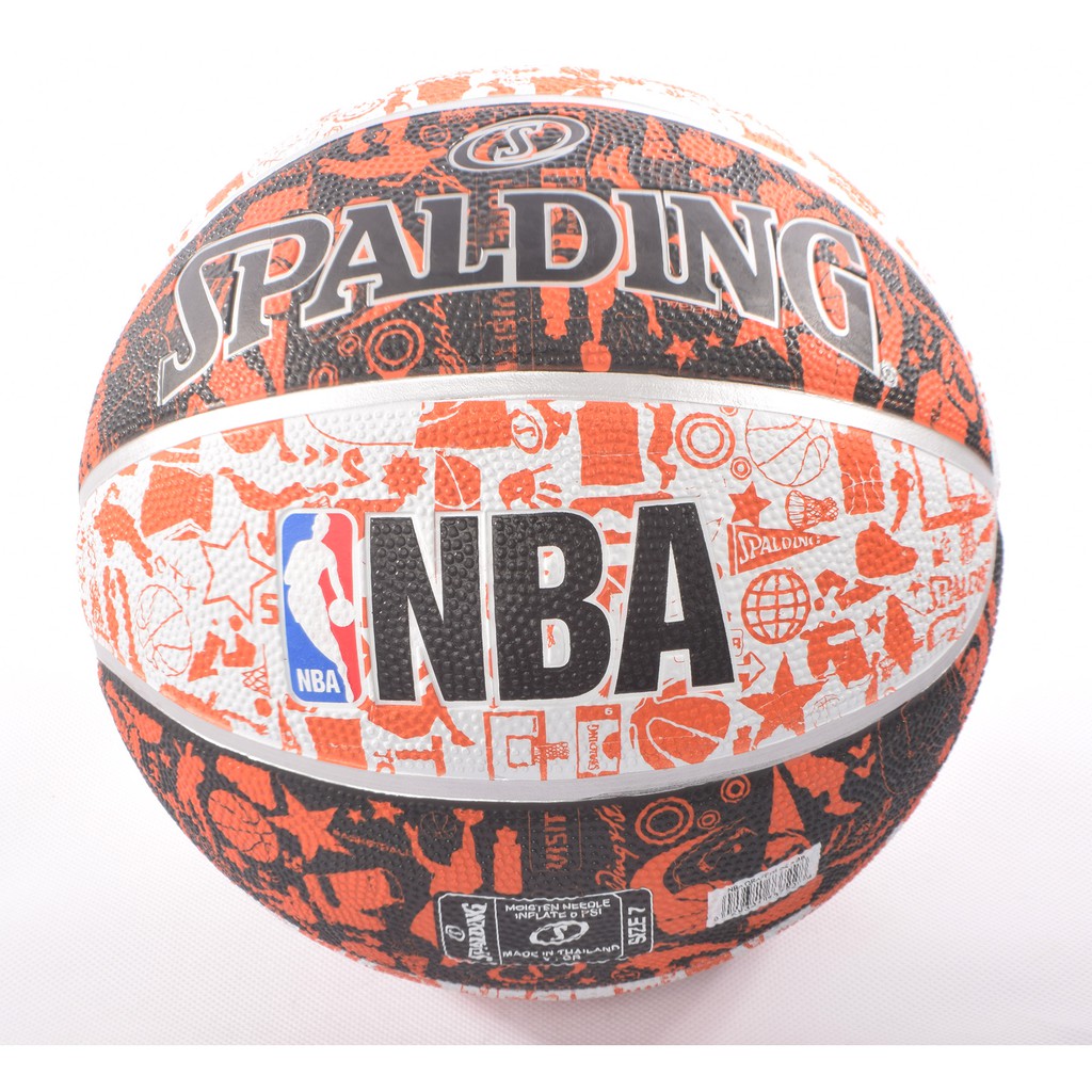 Bóng rổ Spalding NBA Graffiti Outdoor Size 7 + Tặng bộ kim bơm bóng và lưới đựng bóng