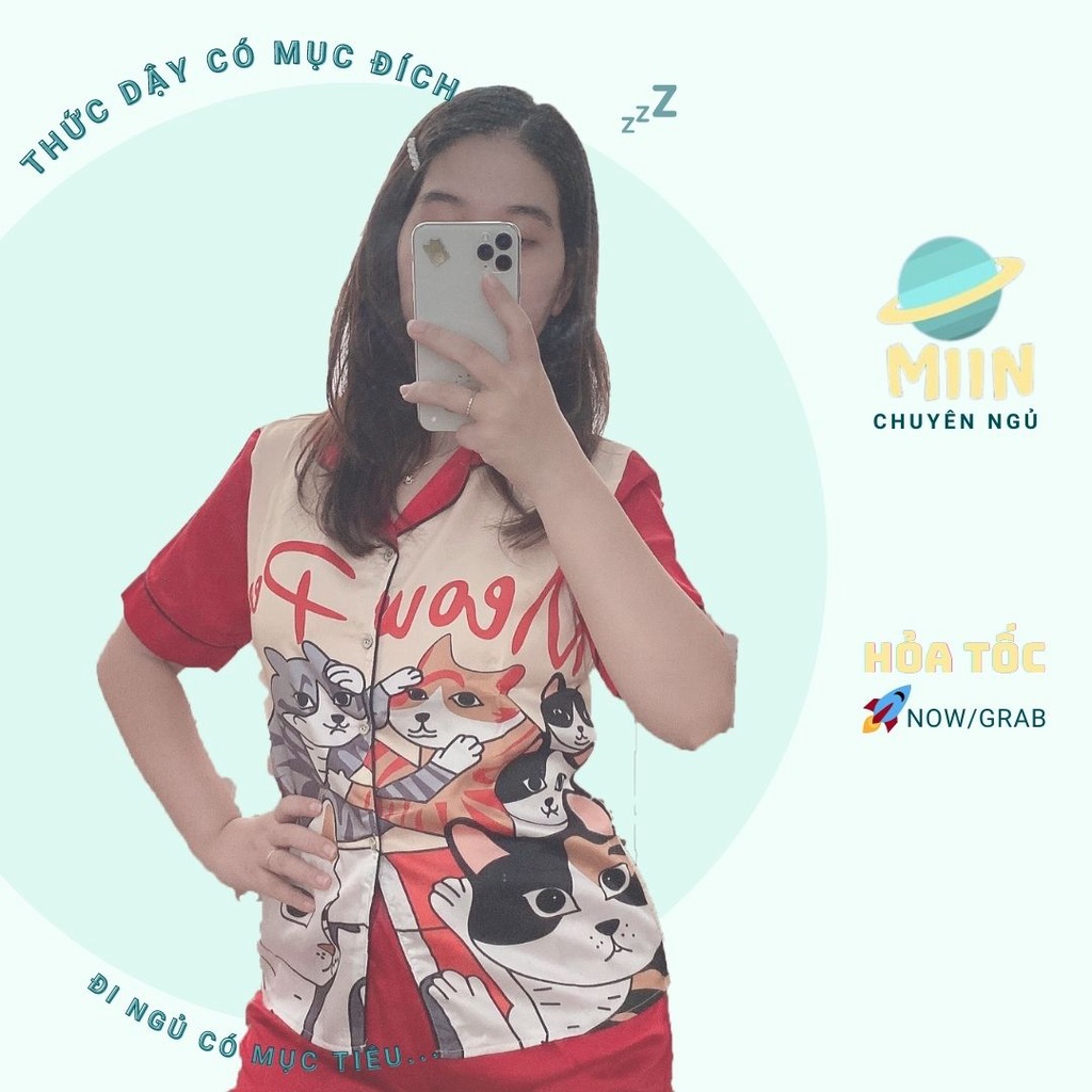 [NGỦ CAO CẤP] BỘ PYJAMA CỘC TAY GIA ĐÌNH MÈO SIÊU ĐỘC - CHẤT LIỆU LATIN CAO CẤP - PHIÊN BẢN ĐÁNG YÊU