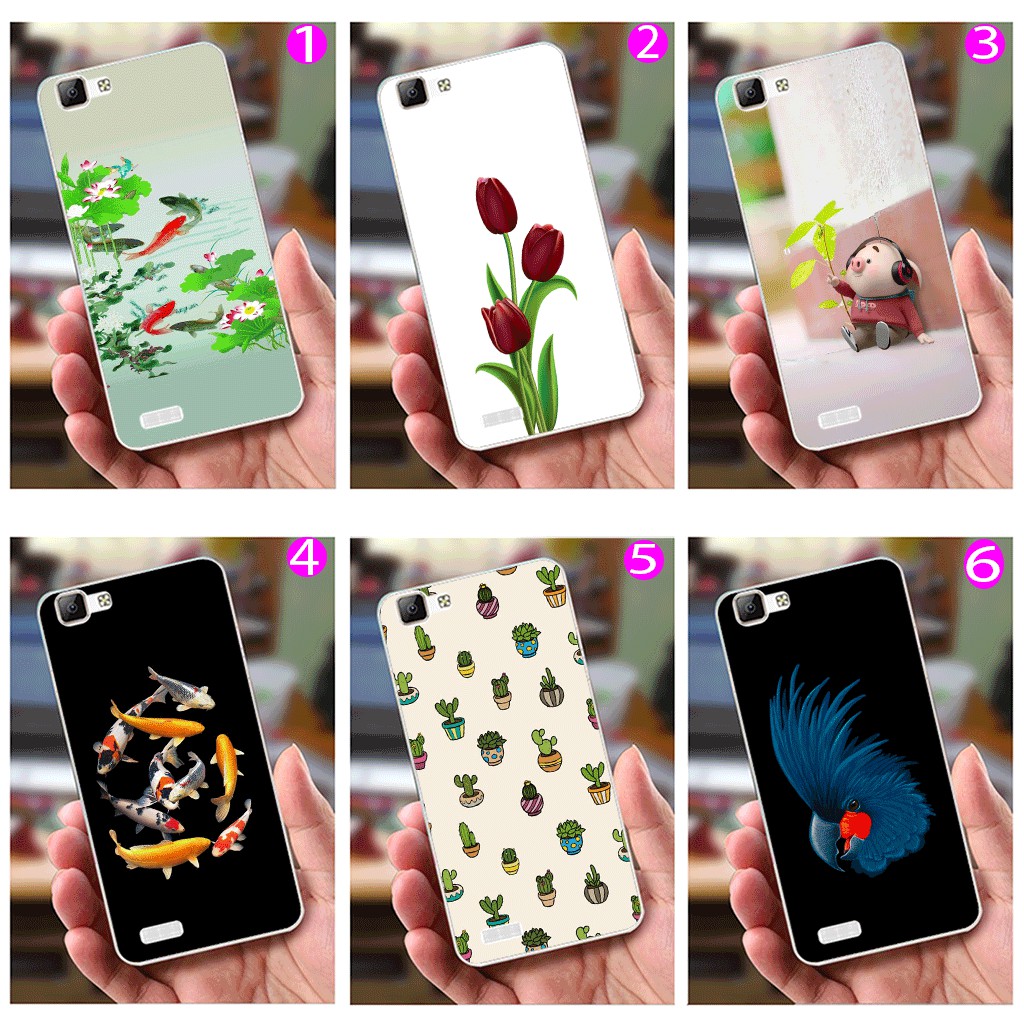 Ốp lưng Vivo V1 / Y35 (dẻo viền trắng trong) - Cá Chép, Tulip, Heo Cartoon, Đại Bàng